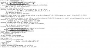 从羊角岛国际饭店发出的邮件的原始信息，27个小时后我才收到这封邮件